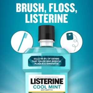 Listerine Cool Mint Antiseptic Mouthwash, For Bad Breath & Plaque Oral Care, 1 L - Image 17