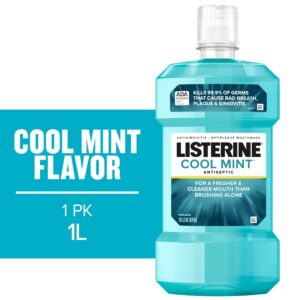 Listerine Cool Mint Antiseptic Mouthwash, For Bad Breath & Plaque Oral Care, 1 L - Image 21