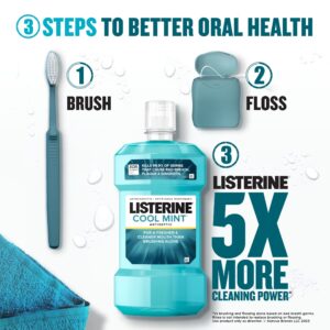 Listerine Cool Mint Antiseptic Mouthwash, For Bad Breath & Plaque Oral Care, 1 L - Image 23