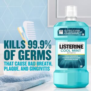Listerine Cool Mint Antiseptic Mouthwash, For Bad Breath & Plaque Oral Care, 1 L - Image 25