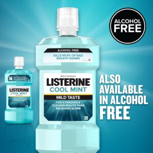 Listerine Cool Mint Antiseptic Mouthwash, For Bad Breath & Plaque Oral Care, 1 L - Image 27