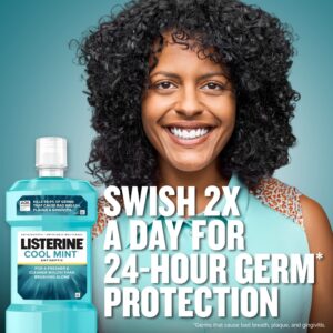 Listerine Cool Mint Antiseptic Mouthwash, For Bad Breath & Plaque Oral Care, 1 L - Image 29