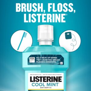 Listerine Cool Mint Antiseptic Mouthwash, For Bad Breath & Plaque Oral Care, 1 L - Image 30