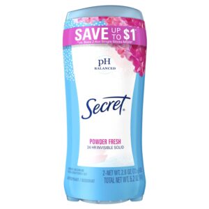 Secret Invisible Solid Antiperspirant Deodorant Stick for Women, Powder Fresh, 2.6 oz Each, 2 Pack - Image 8