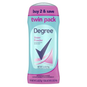 Degree Long Lasting Women's Antiperspirant Deodorant Stick Twin Pack, Sheer Powder, 2.6 oz - Image 5