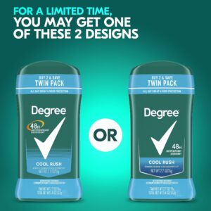 Degree Men Original Antiperspirant Deodorant for Men Cool Rush Twin Pack, 2.7oz - Image 3
