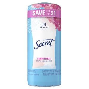 Secret Solid Antiperspirant Deodorant, Powder Fresh, 2.7 oz, Twin Pack - Image 3