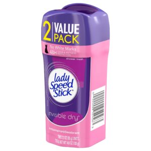 Lady Speed Stick Invisible Antiperspirant Deodorant, Dry, Shower Fresh, 2.3 oz Twin Pack - Image 15