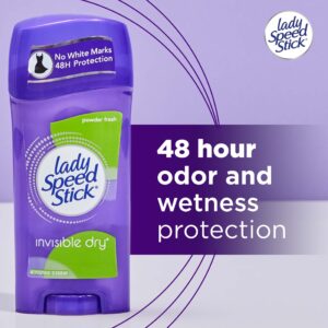 Lady Speed Stick Invisible Antiperspirant Deodorant, Dry, Powder Fresh, 2.3 oz Twin Pack - Image 6