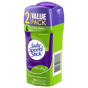 Lady Speed Stick Invisible Antiperspirant Deodorant, Dry, Powder Fresh, 2.3 oz Twin Pack - Image 15
