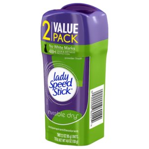 Lady Speed Stick Invisible Antiperspirant Deodorant, Dry, Powder Fresh, 2.3 oz Twin Pack - Image 18