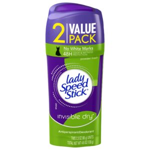 Lady Speed Stick Invisible Antiperspirant Deodorant, Dry, Powder Fresh, 2.3 oz Twin Pack - Image 20