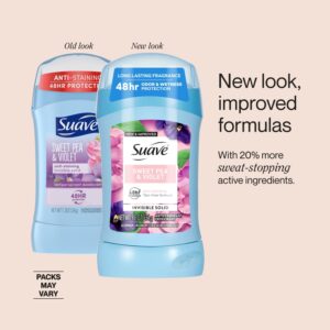 Suave Antiperspirant Deodorant For Women, 48hr Protection, Sweet Pea & Violet, 1.2 oz - Image 4