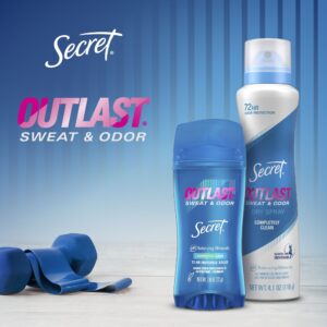 Secret Outlast Invisible Solid Antiperspirant Deodorant, Completely Clean, 2.6 oz - Image 7