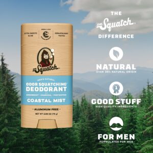 Dr. Squatch Coastal Mist Aluminum Free Natural Deodorant Stick for Men, 2.65 oz - Image 6