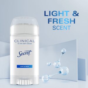 Secret Clinical Soft Solid Antiperspirant and Deodorant, Light & Fresh, 2.6 oz - Image 6