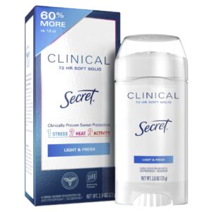 Secret Clinical Soft Solid Antiperspirant and Deodorant, Light & Fresh, 2.6 oz - Image 10