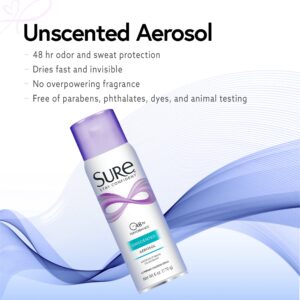 Sure Anti-Perspirant Deodorant Spray, Unscented, Women, 6 oz - Image 3