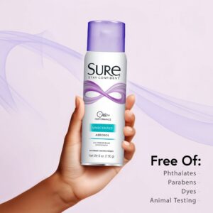 Sure Anti-Perspirant Deodorant Spray, Unscented, Women, 6 oz - Image 5
