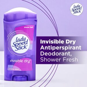 Lady Speed Stick Invisible Dry Antiperspirant Deodorant, Shower Fresh, 2.3oz, 4 Pack - Image 5