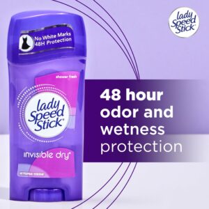 Lady Speed Stick Invisible Dry Antiperspirant Deodorant, Shower Fresh, 2.3oz, 4 Pack - Image 6
