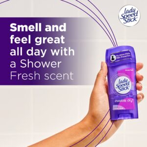 Lady Speed Stick Invisible Dry Antiperspirant Deodorant, Shower Fresh, 2.3oz, 4 Pack - Image 8