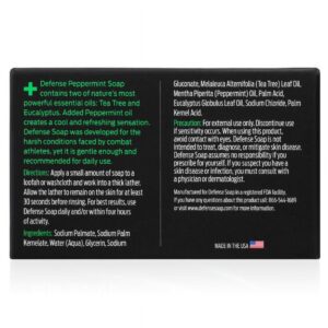Defense Soap All Natural Tea Tree Bar Soap, 3 Bar Variety Pack - Original, Peppermint, Oatmeal - Image 3