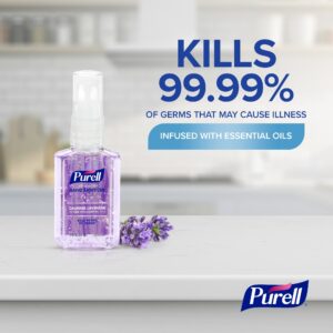 Purell Advanced Hand Sanitizer Calming Lavender Gel, Infused w/ Essential Oils, 2 oz Pump Bottle (Adult)