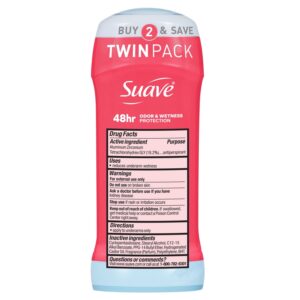 Suave Antiperspirant Deodorant For Women, Wild Cherry Blossom, 2.6 oz Twin Pack - Image 6