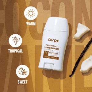 Carpe Underarm Antiperspirant Deodorant for Women, Coconut Vanilla, 1.69 fl oz - Image 4
