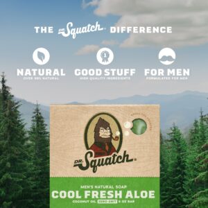Dr. Squatch Cool Fresh Aloe All Natural Bar Soap for Men Zero Grit Body Soap Gifts for Men, 5 Oz - Image 3