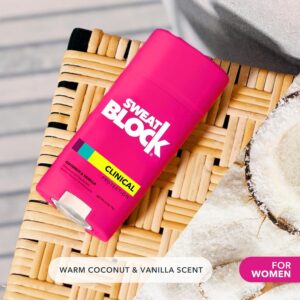 SweatBlock Deodorant for Women - Clinical Antiperspirant, 48-Hour Sweat & Odor Protection, Coconut & Vanilla - Image 5