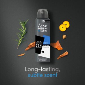 Dove Men+Care Stain Defense Long Lasting Antiperspirant Deodorant Dry Spray Twin Pack, Cool, 3.8 oz - Image 3
