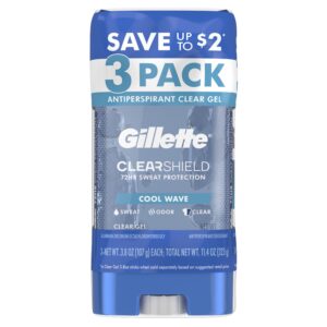 Gillette Antiperspirant and Deodorant for Men, 72-Hour Sweat Protection, Clear Gel, Cool Wave Scent, 3.8 oz (Pack of 4) - Image 15