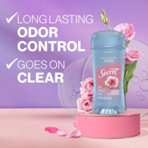 Secret Fresh Clear Gel Antiperspirant and Deodorant for Women, Delicate Rose Scent, 2.6 oz, Twin Pack - Image 5