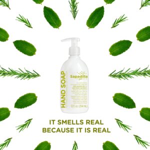 Sapadilla Liquid Hand Soap - Rosemary + Peppermint - Made with 100% Pure Essential Oil Blends, Cleansing & Moisturizing, Aromatic & Fragrant Hand Soap, Plant Based, Biodegradable, 12 Ounce (Pack of 1) - Image 6