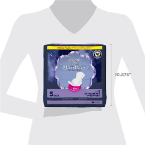 Equate Overnight Maxi Pads with Wings, Size 5, Extra Heavy Overnight Protection (36 Count) - Image 9