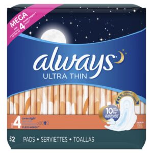 Always Ultra Thin Overnight Pads with Wings, Size 4, Overnight Absorbency, 36 Count - Image 15