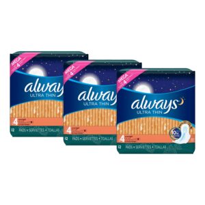 Always Ultra Thin Overnight Pads with Wings, Size 4, Overnight Absorbency, 36 Count - Image 31