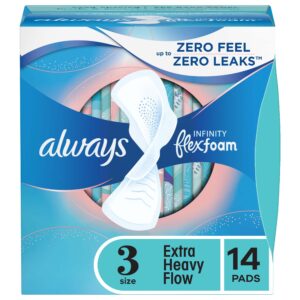 Always Infinity Feminine Pads with wings, Size 3, Extra Heavy Absorbency, unscented, 28 Ct - Image 21