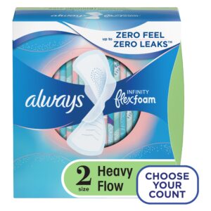 Always Infinity Feminine Pads for Women with Wings, Size 2 Heavy, Unscented, 46 Count - Image 17