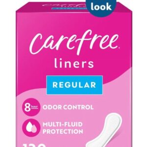 CAREFREE® Panty Liners, Regular, Flat, Unscented, 8 Hour Odor Control, 120ct - Image 8