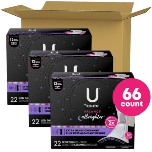 U by Kotex Balance Ultra Thin Overnight Pads with Wings, Extra Heavy Absorbency, 30 Count - Image 13