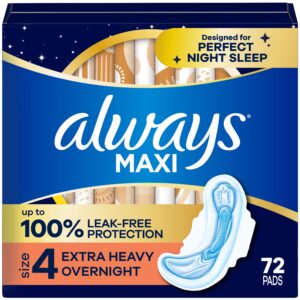 Always Maxi Overnight Pads with Wings, Size 4, Overnight Absorbency, 33 CT - Image 10