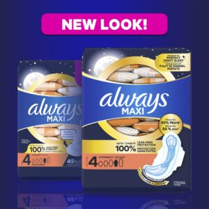 Always Maxi Overnight Pads with Wings, Size 4, Overnight Absorbency, 33 CT - Image 18