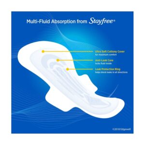 Stayfree Ultra Thin Overnight Pads With Wings, 40 Ct, Multi-Fluid Absorption, Protection For Up To 10 Hours - Image 4