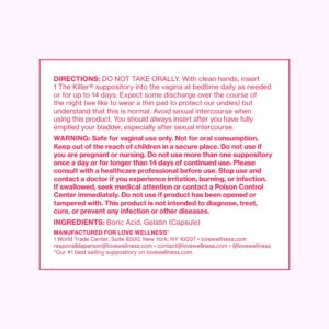 Love Wellness The Killer Boric Acid Vaginal Suppositories, 14ct - Image 8