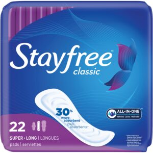 Stayfree Classic Pads Super Long without Wings, Unscented, 22 Ct - Image 5