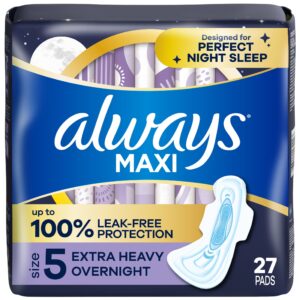 Always Maxi Pads Size 5, Extra Heavy Overnight with Wings, 14 Count - Image 11