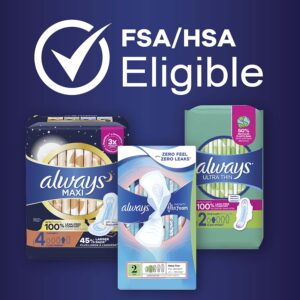Always Maxi Pads Size 5, Extra Heavy Overnight with Wings, 14 Count - Image 16